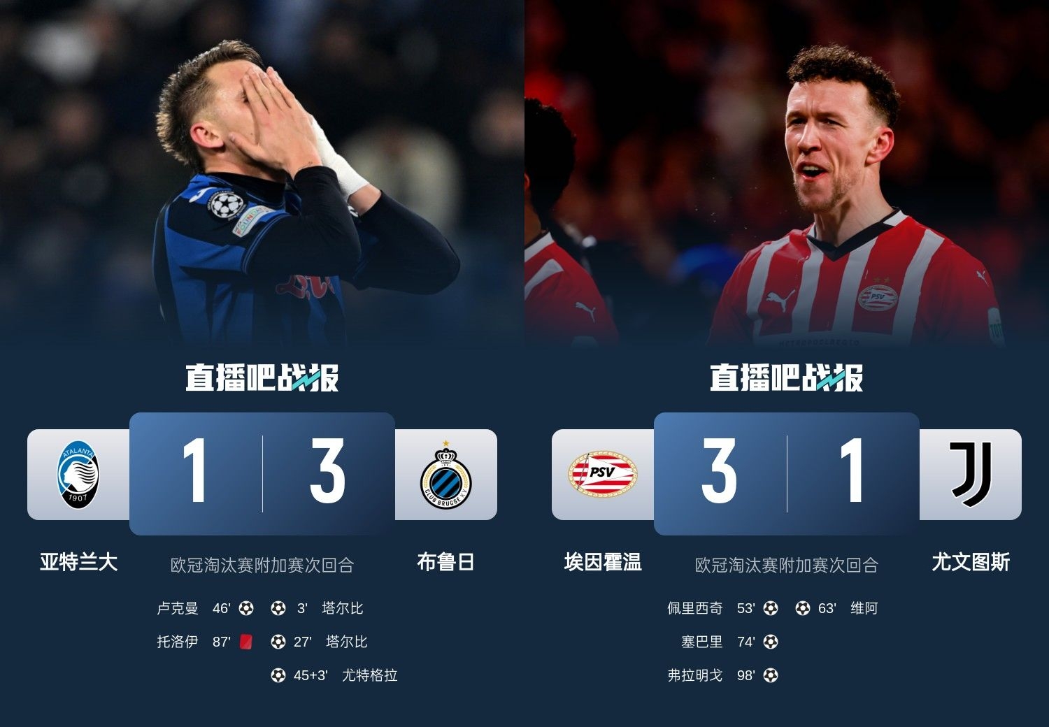 真是意甲拉垮？PSV淘汰尤文后3連敗，布魯日爆冷真藍黑后1勝難求