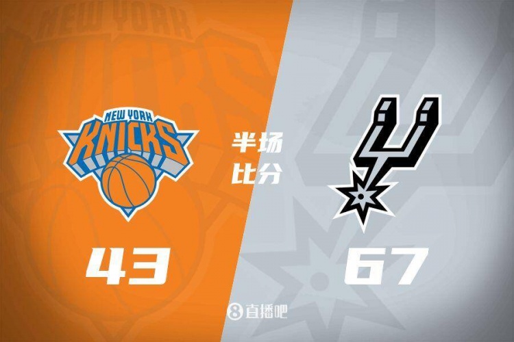 花了？馬刺半場4人得分上雙67-43領(lǐng)先尼克斯24分 唐斯19分