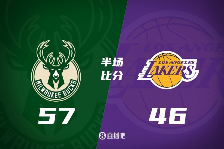 讓一套首發(fā)！布朗尼8分全隊(duì)最高 字母13+3 湖人半場(chǎng)落后雄鹿11分